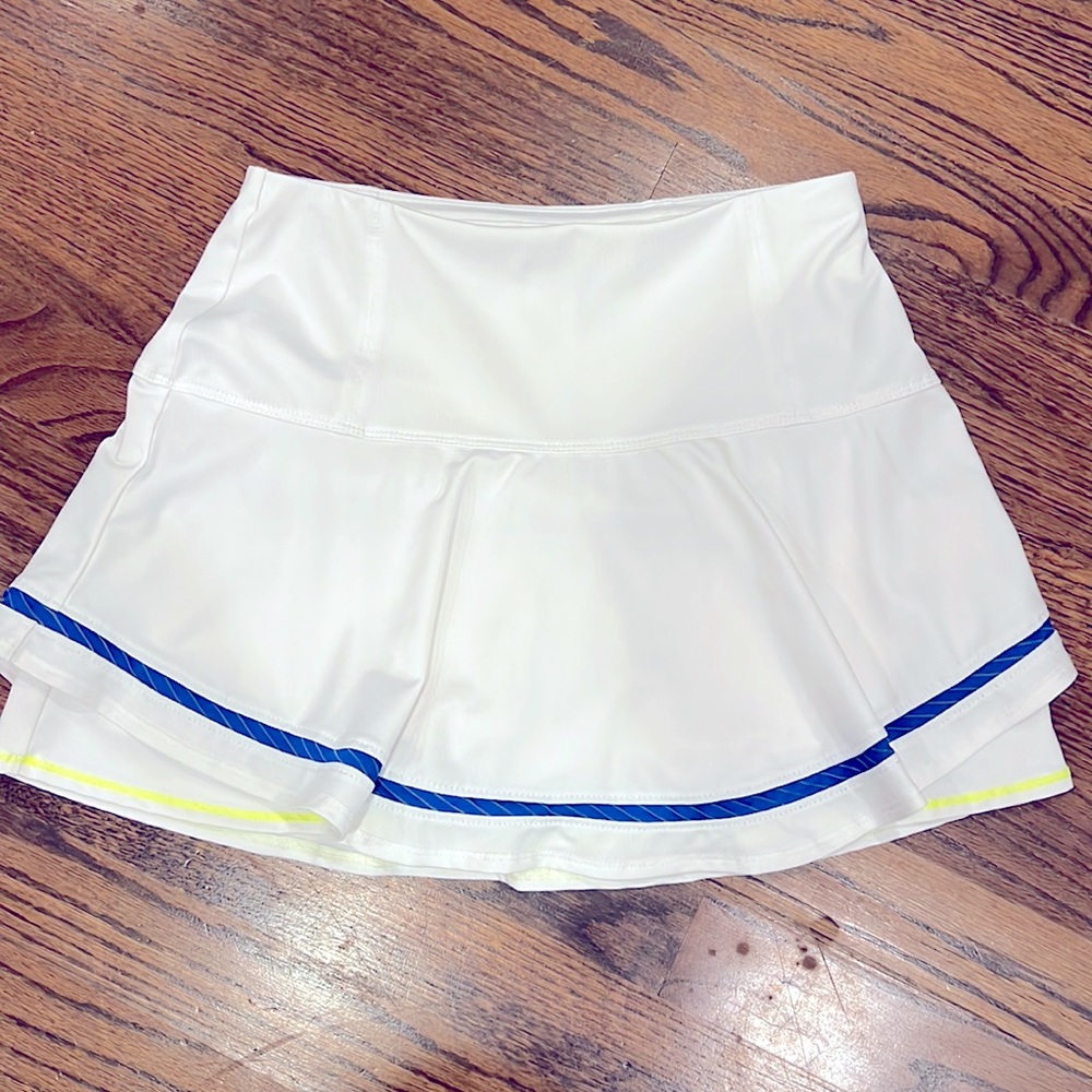 Lucky in Love Tennis Skirt White/ Blue